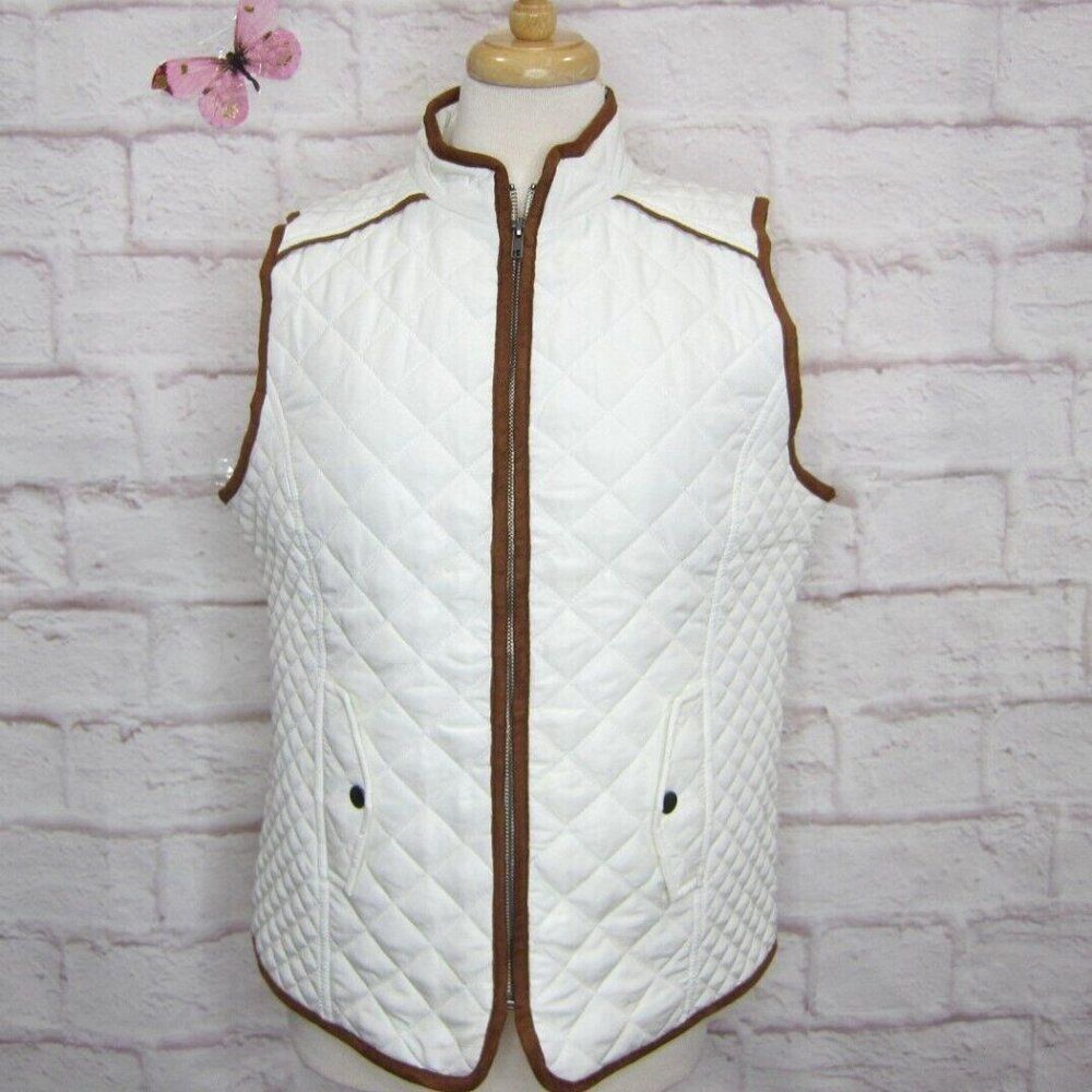 Architect Woman's size PL Petite Large White Lightweight Quilted Vest New!